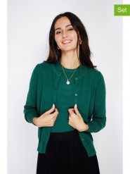 C& Jo 2-częściowy zestaw w kolorze zielonym rozmiar: 38. Zielone swetry C& Jo, bez wzorów, z kaszmiru, bez ramiączek. Za 228.38 zł.