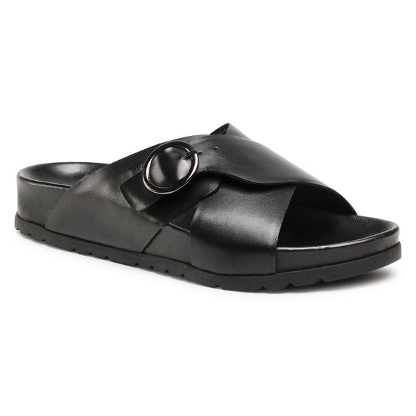 Klapki Lasocki. Czarne klapki Lasocki, bez wzorów, bez obcasa. Za 71.99 zł.