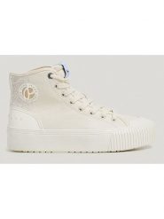 Pepe Jeans FOOTWEAR Sneakersy "Samoi" w kolorze kremowym rozmiar: 39. Brązowe trampki Pepe Jeans FOOTWEAR, bez wzorów, z jeansu, za kostkę, bez zapięcia. Za 233.33 zł.