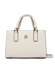 Tommy Hilfiger Torebka Th Daily Mini Tote Mono AW0AW18416 Biały. Białe torebki klasyczne TOMMY HILFIGER, bez wzorów, ze skóry, bez dodatków. Za 649.99 zł.