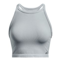 Tank top fitness damski Under Armour Rush Seamless Tank. Niebieskie topy Under Armour, l, bez wzorów, bez kołnierzyka, bez ramiączek. Za 119.99 zł.