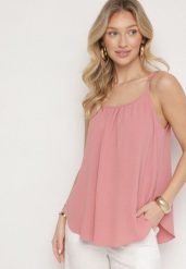 Jasnoróżowy Klasyczny Top z Bawełną Pumera. Czerwone topy Born2be, l, bez wzorów, z bawełny, bez kołnierzyka, bez ramiączek. Za 49.99 zł.
