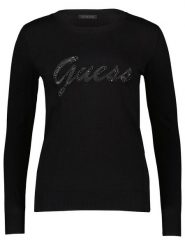 Guess Koszulka w kolorze czarnym rozmiar: XS. Czarne bluzki Guess, xs, z aplikacjami, bez kołnierzyka, bez ramiączek. Za 74.46 zł.
