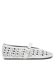 Badura Baleriny ELAN-SLT24067P-55 Biały. Białe baleriny Badura, bez wzorów, ze skóry, bez obcasa. Za 279.99 zł.