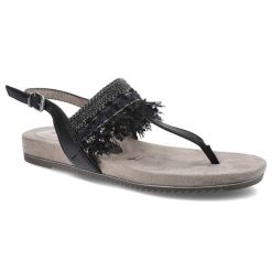Czarne Sandały Tamaris Damskie Wygodne Obuwie. Czarne sandały Tamaris, z aplikacjami, z materiału, boho, bez obcasa, na platformie, bez zapięcia. Za 139.00 zł.