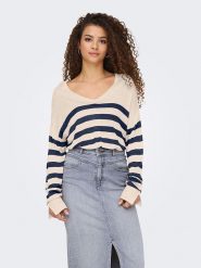 ONLY Sweter w kolorze beżowym rozmiar: XS. Brązowe swetry Only, xs, bez wzorów, bez ramiączek. Za 70.45 zł.