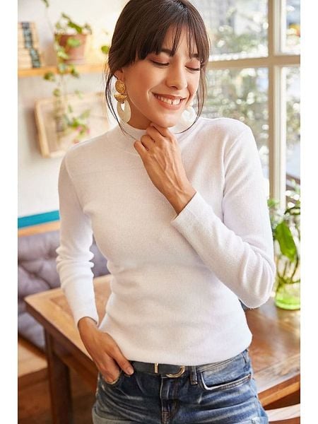 Olalook Sweter w kolorze białym rozmiar: onesize. Białe swetry Olalook, bez wzorów, z bawełny, bez ramiączek. Za 43.47 zł.