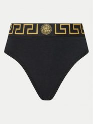 Versace Figi klasyczne z wysokim stanem AUD01050 1A10011 Czarny. Czarne figi VERSACE, bez wzorów, z bawełny. Za 219.99 zł.