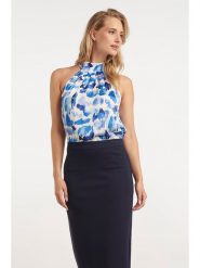 Smashed Lemon Bluzka w kolorze niebiesko-białym rozmiar: L. Białe bluzki Smashed Lemon, l, bez wzorów, bez kołnierzyka, bez ramiączek. Za 114.95 zł.