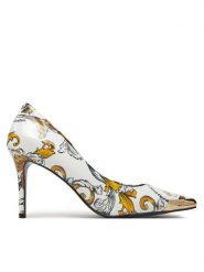 Versace Jeans Couture Szpilki 78VA3S50 Biały. Białe szpilki Versace Jeans Couture, bez wzorów, z jeansu, bez obcasa, na szpilce, bez zapięcia. Za 559.99 zł.