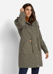 Parka na podszewce. Czarne parki bonprix, z polaru, z kapturem. Za 299.99 zł.