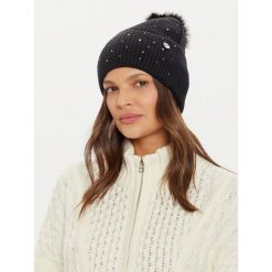 Czapka Guess. Czarne czapki Guess, z aplikacjami. Za 199.99 zł.