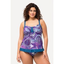 Damskie Tankini wzór marmurkowy miękkie miseczki z recyklingu. Fioletowe bielizna sportowa Ulla Popken, m, bez wzorów, z elastanu. Za 294.99 zł.