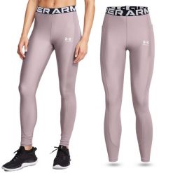 Legginsy termoaktywne damskie Under Armour HeatGear Rib szybkoschnące. Szare legginsy Under Armour, xl, bez wzorów. Za 99.99 zł.