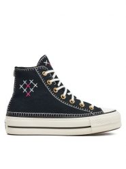 Converse Trampki Chuck Taylor All Star Lift Crafted Stitching Platform Hi A08731C Czarny. Czarne trampki Converse, bez wzorów, z materiału, bez zapięcia. Za 289.99 zł.