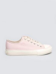 Tramki damskie niskie różowe TT274457 600. Czerwone trampki Big Star, bez wzorów, z jeansu, bez zapięcia. Za 129.99 zł.