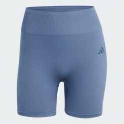 Legginsy Workout Essentials 4 inch. Niebieskie legginsy Adidas, l, bez wzorów, z dzianiny, krótkie. Za 129.00 zł.