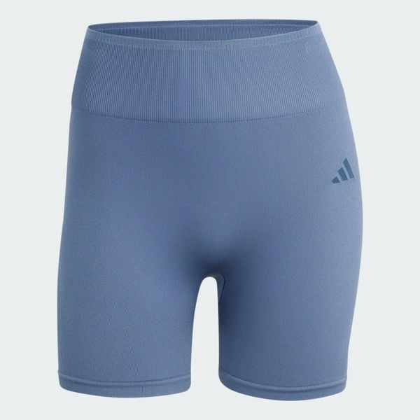 Legginsy Workout Essentials 4 inch. Niebieskie legginsy Adidas, l, bez wzorów, z dzianiny, krótkie. Za 129.00 zł.