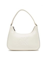 Calvin Klein Torebka Bold Ck Small Shoulder Bag LV04F3230G Biały. Białe torebki klasyczne Calvin Klein, bez wzorów, ze skóry, bez dodatków. Za 429.99 zł.