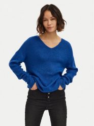 Vero Moda Sweter Crewlefile 10233357 Niebieski Loose Fit. Niebieskie swetry Vero Moda, xl, bez wzorów, z syntetyku, bez ramiączek. Za 109.99 zł.