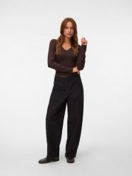 Vero Moda Koszulka w kolorze brązowym rozmiar: XL. Brązowe bluzki Vero Moda, xl, bez wzorów, z bawełny, bez kołnierzyka, bez ramiączek. Za 73.95 zł.