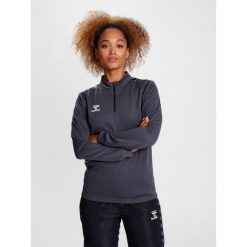Damska bluza dresowa half zip Hummel Authentic. Szare bluzy Hummel, bez wzorów, z dresówki, bez kaptura. Za 222.00 zł.