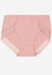Różowe Bawełniane Majtki Figi Zdobione Koronką Idilene. Czerwone figi Renee, plus size, z aplikacjami, z bawełny. Za 9.99 zł.