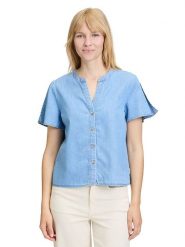 BETTY & CO Bluzka dżinsowa w kolorze błękitnym rozmiar: 42. Niebieskie bluzki Betty & Co, bez wzorów, bez kołnierzyka, bez ramiączek. Za 68.95 zł.
