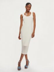 Pinko Sukienka codzienna Dune 103540 A1ND Écru Slim Fit. Sukienki Pinko, na co dzień, s, bez wzorów, z syntetyku, bez kołnierzyka, bez ramiączek, proste. Za 949.99 zł.