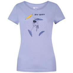 Koszulka damska Rafiki Jay. Niebieskie bluzki RAFIKI, bez wzorów, sportowe, bez kołnierzyka, bez ramiączek. Za 189.45 zł.