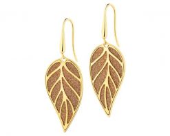 Kolczyki ze stali szlachetnej z brokatem - liście. Kolczyki Artelioni, ze stali. Za 199.00 zł.