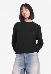 Bluza sportowa damska Prosto Ribbed bez kaptura. Czarne bluzy Prosto, l, z aplikacjami, z bawełny, bez kaptura. Za 184.99 zł.