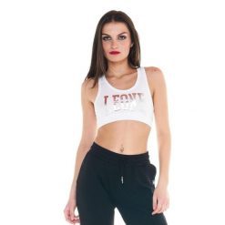 Podstawowy top damski. Białe topy LEONE 1947 APPAREL, l, bez wzorów, z tkaniny, bez kołnierzyka, bez ramiączek. Za 69.47 zł.