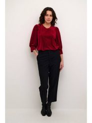Kaffe Bluzka w kolorze bordowym rozmiar: M. Czerwone bluzki Kaffe, m, bez wzorów, bez kołnierzyka, bez ramiączek. Za 74.28 zł.