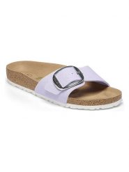 Birkenstock Klapki "Madrid" w kolorze fioletowym rozmiar: 36. Różowe klapki Birkenstock, bez wzorów, z otwartym noskiem, bez obcasa. Za 424.95 zł.