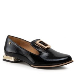 Lordsy Maciejka. Czarne lordsy Maciejka, bez wzorów, bez obcasa, bez zapięcia. Za 299.99 zł.
