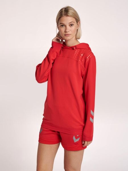 Damska bluza z kapturem Hummel hmlLEAD poly. Czerwone bluzy Hummel, l, bez wzorów, z materiału, z kapturem. Za 187.95 zł.