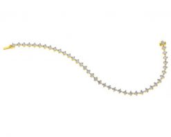 Bransoletka z żółtego i białego złota z brylantami - 18 cm - 1,00 ct - próba 585. Białe bransoletki Apart, z brylantem, złote. Za 13,990.00 zł.