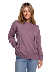 Be Wear Sweter w kolorze fioletowym rozmiar: L/XL. Różowe swetry Be Wear, l, bez wzorów, z bawełny, bez ramiączek. Za 238.95 zł.