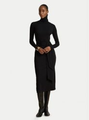 LAUREN RALPH LAUREN Sukienka dzianinowa 200980028002 Czarny Slim Fit. Czarne sukienki Lauren Ralph Lauren, l, bez wzorów, z bawełny, bez kołnierzyka, bez ramiączek. Za 949.99 zł.