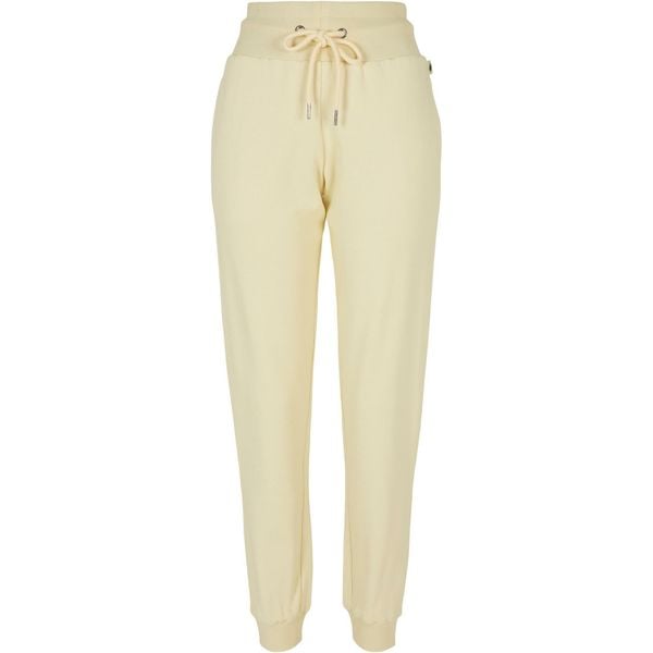 Damskie spodnie dresowe z wysokim stanem Urban Classics Organic. Żółte spodnie dresowe Urban Classics, bez wzorów, z dresówki. Za 244.50 zł.