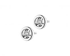 Kolczyki z białego złota z brylantami - 0,10 ct - próba 375. Białe kolczyki Apart, z brylantem, złote. Za 1,729.00 zł.