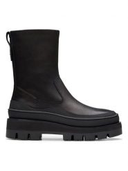 Clarks Skórzane botki "Orianna 2 Rise" w kolorze czarnym rozmiar: 37. Czarne botki Clarks, bez wzorów, bez obcasa, bez zapięcia. Za 387.44 zł.