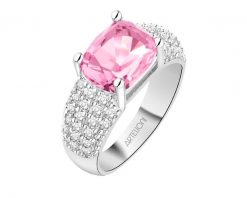 Pierścionek z mosiądzu rodowany z cyrkoniami i szklanym detalem. Pierścionki Artelioni, z cyrkonią, z mosiądzu. Za 189.00 zł.