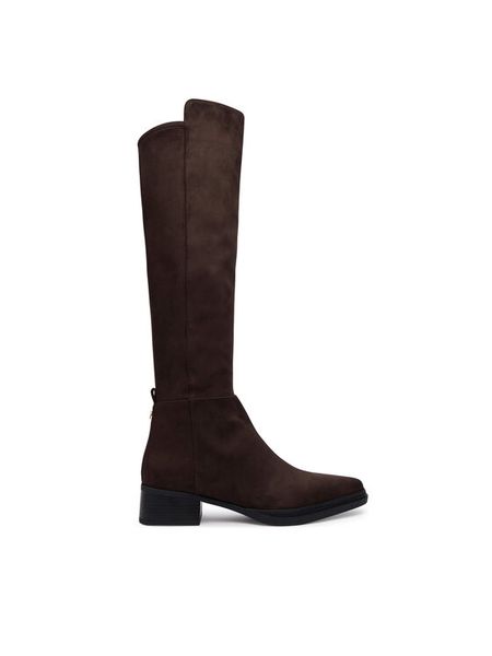 MICHAEL Michael Kors Kozaki Lex Boot 40F6LXMB1S Brązowy ciemny. Brązowe kozaki MICHAEL Michael Kors, z materiału, bez obcasa, na płaskiej podeszwie, bez zapięcia. Za 879.99 zł.