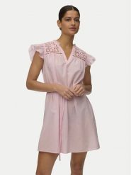 Vero Moda Sukienka letnia Line 10346970 Różowy jasny Oversize. Czerwone sukienki Vero Moda, na lato, xs, bez wzorów, z bawełny, bez kołnierzyka, bez ramiączek, oversize. Za 159.99 zł.