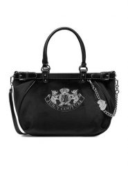 Juicy Couture Torebka CEO-BIJXT8987WZC Czarny. Czarne torebki klasyczne Juicy Couture, bez wzorów, z materiału, bez dodatków. Za 449.99 zł.