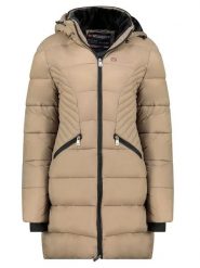 Geographical Norway Płaszcz zimowy "Bee" w kolorze szarobrązowym rozmiar: M. Brązowe płaszcze Geographical Norway, na zimę, m, bez wzorów, z puchu, bez kaptura. Za 264.95 zł.