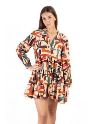 Isla Bonita by SIGRIS Sukienka w kolorze beżowym ze wzorem rozmiar: XL. Brązowe sukienki Isla Bonita by SIGRIS, na co dzień, xl, bez wzorów, z bawełny, bez kołnierzyka, bez ramiączek, mini, proste. Za 74.63 zł.