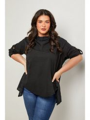Curvy Lady Bluzka w kolorze czarnym rozmiar: 40/42. Czarne bluzki Curvy Lady, bez wzorów, klasyczne, bez kołnierzyka, bez ramiączek. Za 137.10 zł.